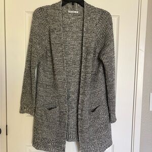 Pink Clover Gray Open-Front Knit Cardigan